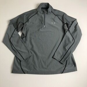 Under Armour Quarter Zip Cold Gear Pullover Men's Sz M Long Sleeve Gray Q74